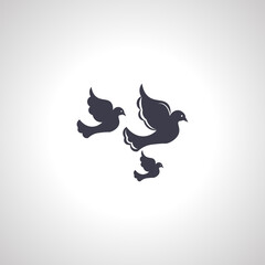 Dove icon. Dove birds icon. many doves icon