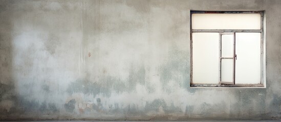 Fototapeta premium Placing a plastic window on an aged concrete wall