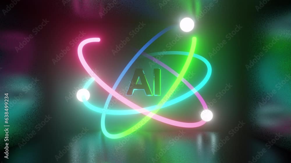 Poster ai learning and artificial intelligence concept of big data or cyber security. ai technology digital