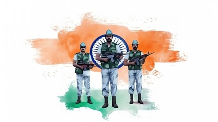 Indian airforce day with indian flag theam and indian solders, Generative ai.