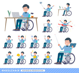 車椅子に乗るお父さんのセット