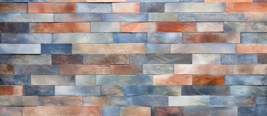 Abstract home decor design for interior using multicolor ceramic wall tiles as a textured background