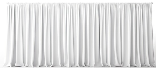 ed isolated white curtains with clipping path on white backdrop