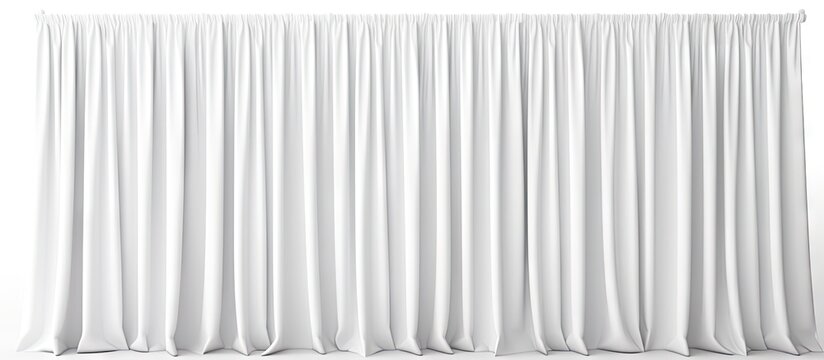 ed isolated white curtains with clipping path on white backdrop