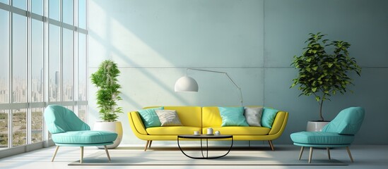 Contemporary vibrant indoor space