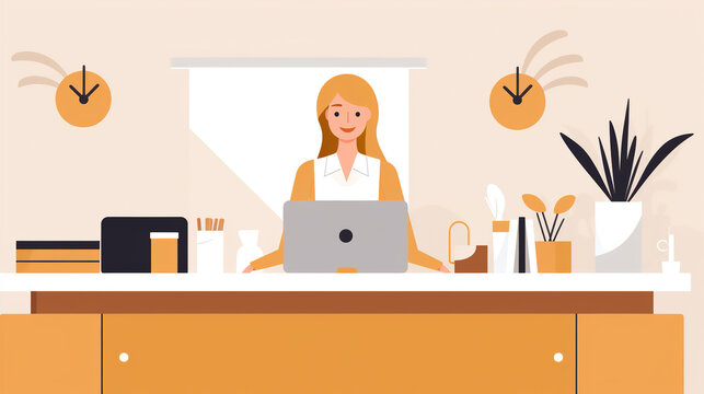 Office Receptionist: A friendly receptionist at the front desk, welcoming visitors and providing assistance