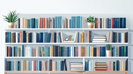 Office Bookshelf: A bookshelf filled with reference books and resources for employees to access