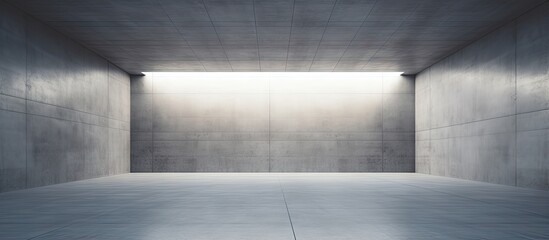 Empty concrete room with ceiling lighting illustration
