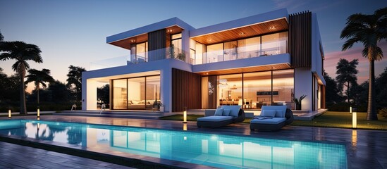Fototapeta na wymiar New luxurious house visualized in