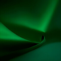 Green Black. Dark elegant luxury abstract background with space for design. Shiny smooth fabric. Soft folds. Drapery. Color gradient. Lines. Wavy pattern. Christmas, birthday, romance.