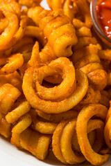 Seasoned Homemade Curly French Fries