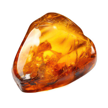 Piece of amber isolated on white created with Generative AI