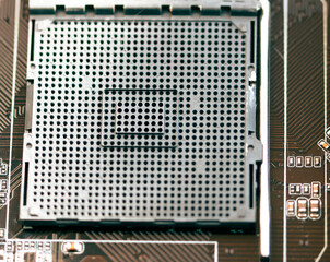 Elements of microchips in close-up. PCB Details