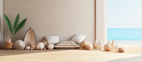Obraz na płótnie Canvas Seashells decorate the room s interior