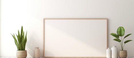 a banner frame in a minimalist interior