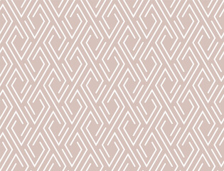 The geometric pattern with lines. Seamless vector background. White and beige texture. Graphic modern pattern. Simple lattice graphic design