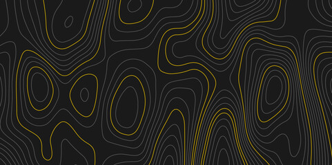 Abstract wavy topographic map. Abstract wavy and curved lines background. Abstract geometric topographic contour map background.