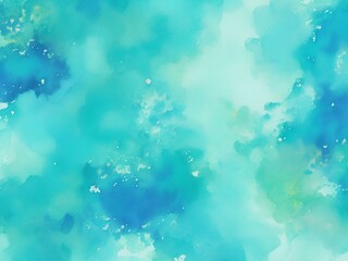 Fototapeta na wymiar Blue teal abstract pattern. Watercolor. Paint. Colorful art background