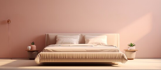 Fototapeta na wymiar illustrated bed in a bedroom interior