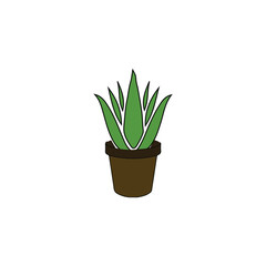 aloe plant vector type icon