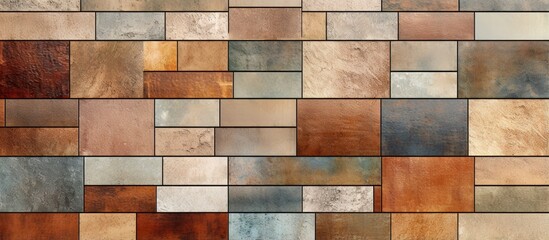Multicoloured rustic digital wall tile decor for interior home or mixed ceramic wall tile design heavily mixed wall art decor for home wallpaper linoleum textile background