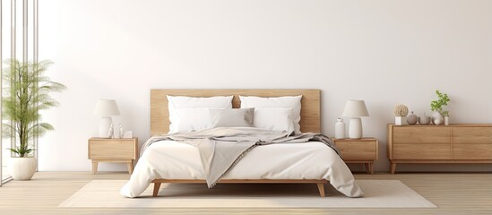 White wood Scandinavian bedroom presented through ing