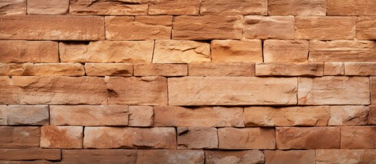 A sandstone wall is seen in the image