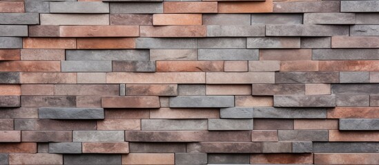 Close up architectural photography of a creative wallpaper design showcasing a precise arrangement of regularly shaped concrete bricks