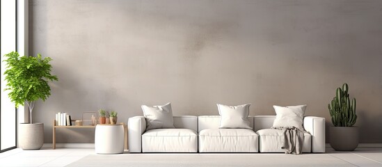 Harmonious living room with minimalistic decor and elegant accents