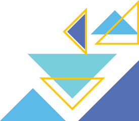 Yellow Blue Geometric Triangle Modern