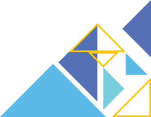 Yellow Blue Geometric Triangle Modern