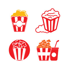 Popcorn icon vector isolated,logo design illustration