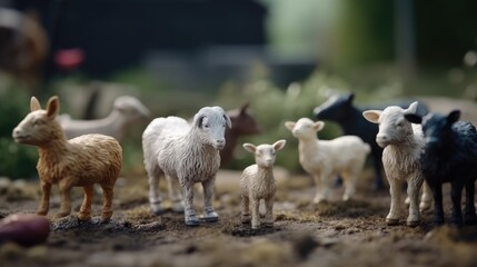 Illustration of animal toy sets