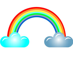 A rainbow forecast great weather blue and grey clouds