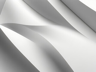 Abstract white background with smooth paper cut curved lines.