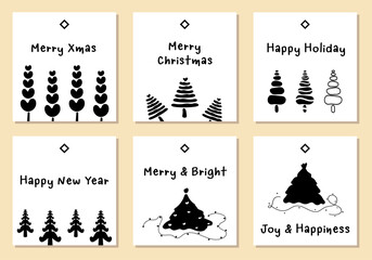 Merry Christmas tags set. Christmas printable gift tags.