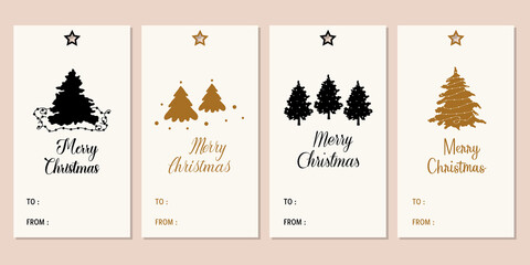 Merry Christmas tags set. Christmas printable gift tags.