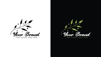 Nature logo design with black solid color and colorful