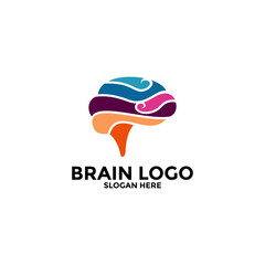 Brain Logo design vector template. Think idea concept. Brain storm logo icon