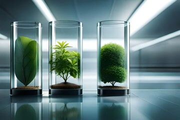 Fototapeta premium plant in a glass tubes Generated Ai