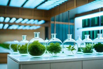 plants in glass pot Generated Ai