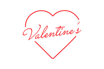 Valentine's Word Inside Heart on white background. Vector Illustration. EPS 10
