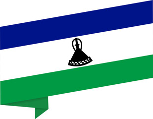 Lesotho flag wave isolated on png or transparent background