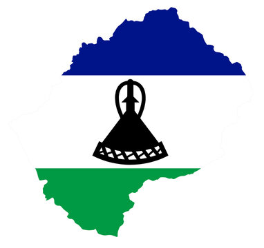 recommend clip art: Lesotho flag on map on transparent  background