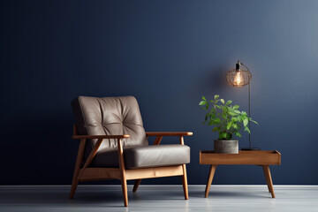 Stylish Wooden Retreat: Armchair in Modern Living Oasis