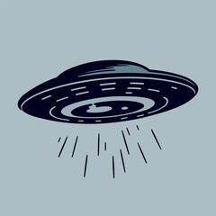 vintage cartoon illustration of an UFO