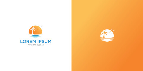Beach Logo, icon vector logo template