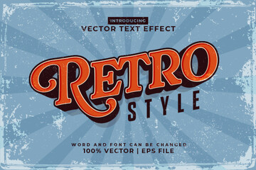 Editable text effect Retro 3d style premium vector