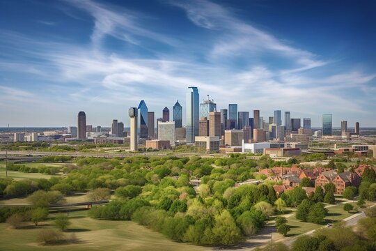 cityscape of Dallas skyline. Generative AI