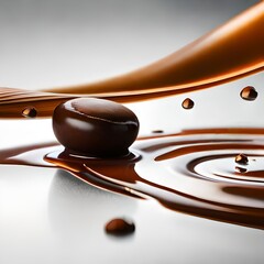3d render of a chocolate and its drops generated by AI